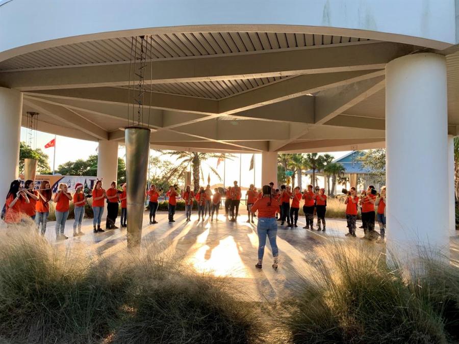 The Lemon Bay High School band performs here December of 2019.