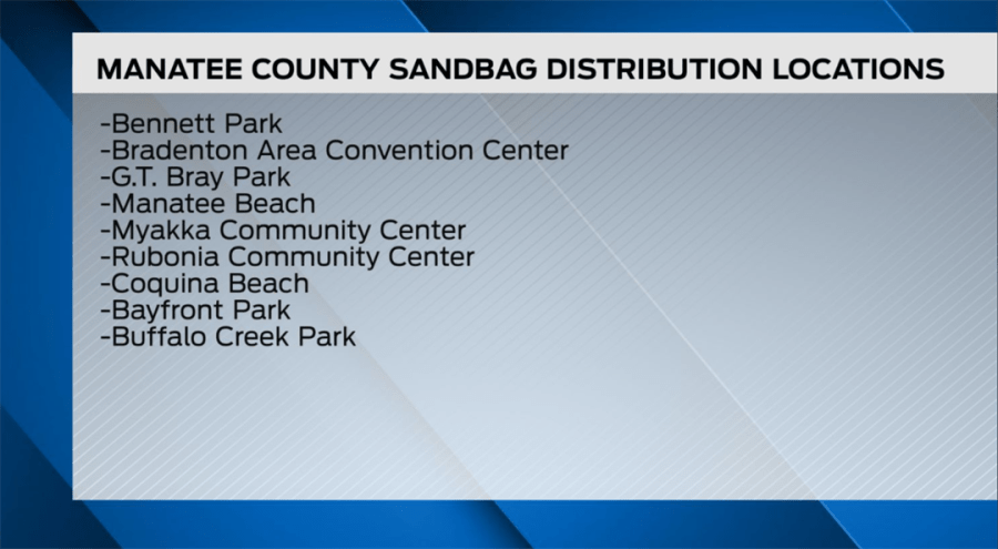 Manatee County sandbag locations announced